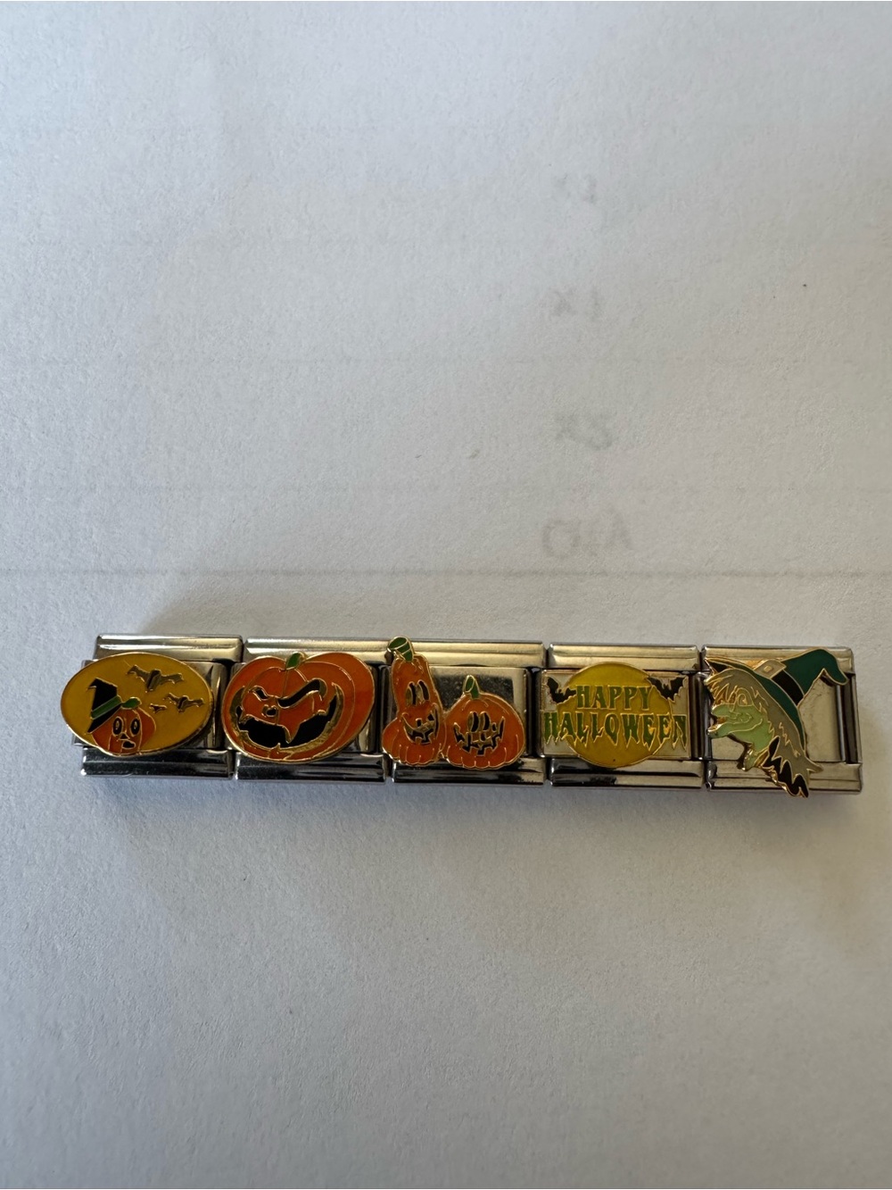 Halloween Pumpkin Italian Charms Bracelet Links-set of 5